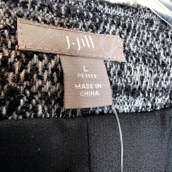 NEW j jill women's large petite snap button jacket gray blac blazer suit - Picture 7 of 15